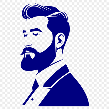 A digital illustration of a man with a beard in vector format.
