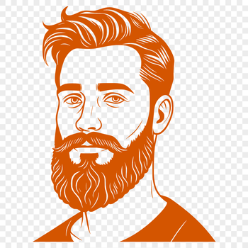 A silhouette of a man with a beard, created as a vector graphic using SVG format.