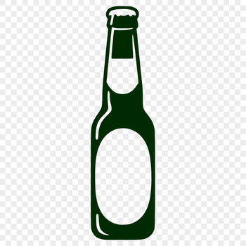 Illustrated beer bottle graphic in vector format