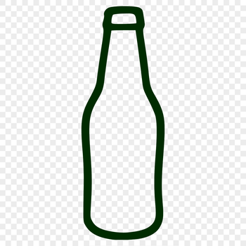 Illustrated beer bottle with label and foam