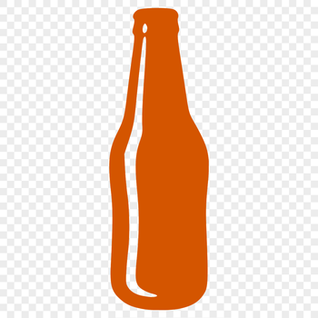 A digital illustration of a glass bottle filled with frothy beer, suitable for various design uses.