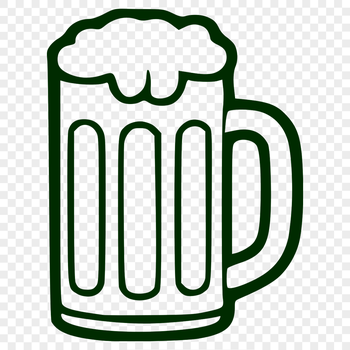 Illustrated glass filled with beer, suitable for vector design projects.