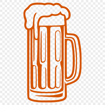 A graphic representation of a glass filled with beer, suitable for cutting machines or laser cutters.