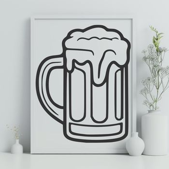 A glass filled with beer, ideal for vector art projects.