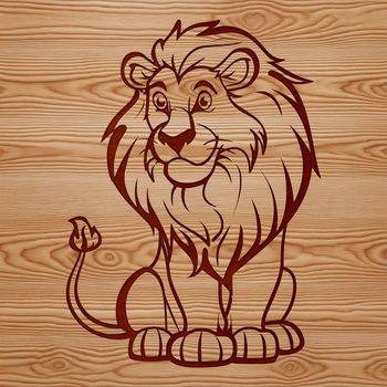 A regal big cat sitting with its paws tucked under its body, rendered as a detailed vector graphic.