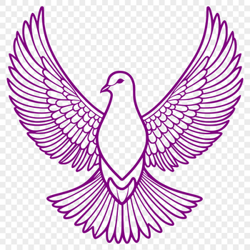 A white bird with smooth wings, symbolizing peace and serenity in various cultures.
