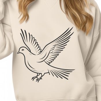 A white dove with outstretched wings and smooth feathers, ideal for vector design and commercial use.