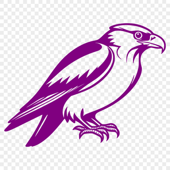 A detailed silhouette of a falcon, suitable for cutting machine projects and designs.