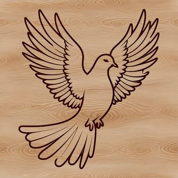 A digital illustration of a dove in a simple design style suitable for various graphic designs.