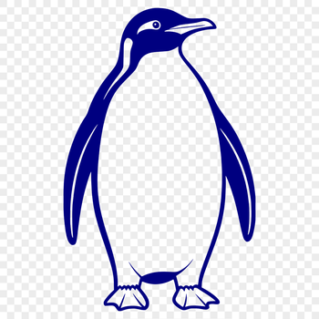 A simple illustration of a penguin, a type of bird found in Antarctica.