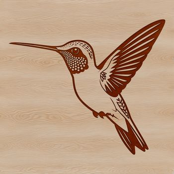 A colorful hummingbird perched on a flower, created as vector art for print and web design.