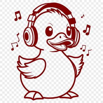 A duck wearing headphones in various digital formats including SVG.
