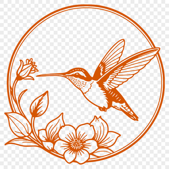 A colorful hummingbird perched on a flower, suitable for vector design and cutting machine projects.