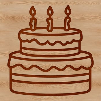 A vector design of a decorative birthday cake suitable for crafting or digital use.