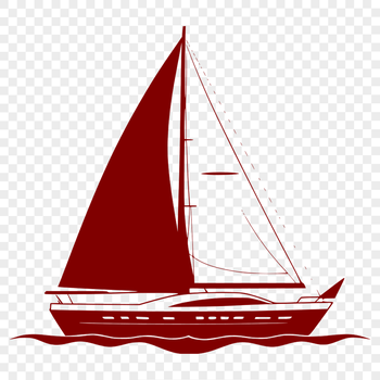 A detailed vector illustration of a boat designed for cutting machines like Cricut.