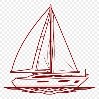 A detailed illustration of a sailboat with intricate design elements suitable for vector art and digital cutting.