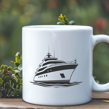 A simple illustration of a sailboat on calm waters, suitable for vector graphics and digital cutting machines.