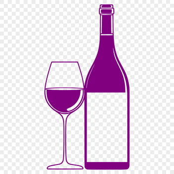 A detailed illustration of a wine glass filled with red wine, suitable for vector design projects.