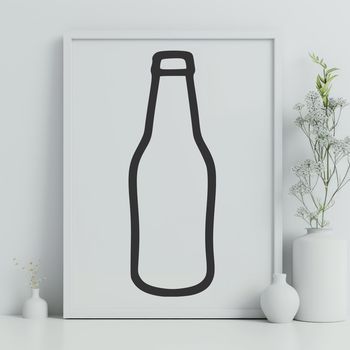 Illustrative representation of a beer bottle in vector format.