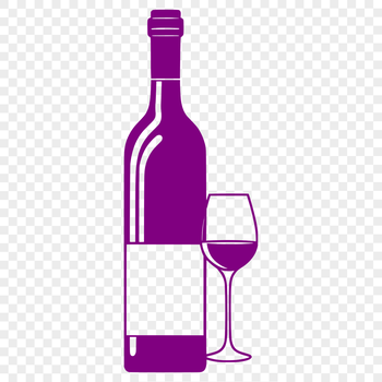A glass containing wine from a bottle on a table.