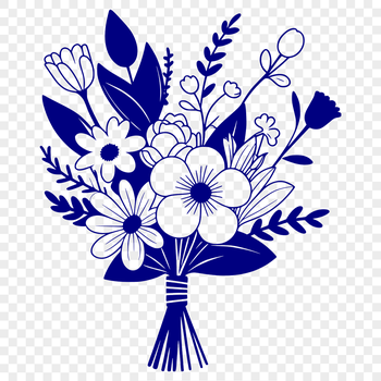A bouquet of mixed flowers arranged in a decorative container.