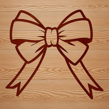 A decorative bow with tied ends, suitable for use in digital designs and crafting projects.