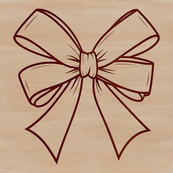 A decorative bow symbol used in various designs and crafts.
