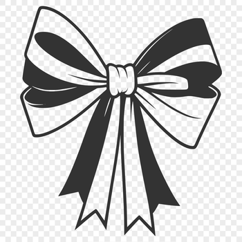 A simple illustration of a colorful bow made up of intersecting loops.