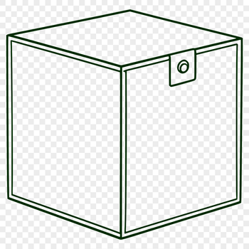 Vector graphic illustration of a rectangular box, suitable for digital design and cutting projects.