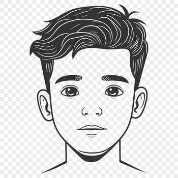 An SVG representation of a child's face, designed with clean lines and minimal details suitable for various applications.