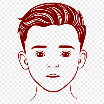 A digital illustration of a boy, suitable for vector design projects.