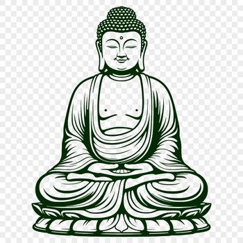 Buddha figure in vector format, suitable for digital use and customization.