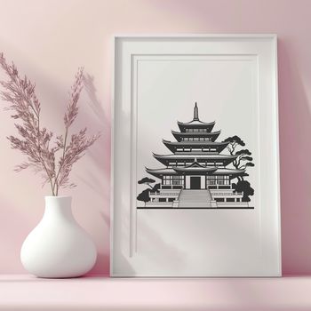 A traditional Asian-style Buddhist temple with intricate carvings and ornate details.