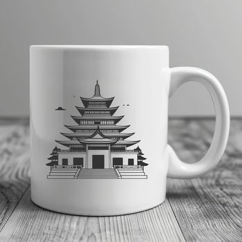 Buddhist temple architecture featuring intricate design elements