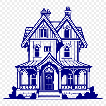 A simple illustration of a residential home with basic architectural features.