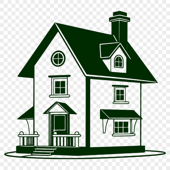 Simple house vector illustration in SVG format for graphic design projects.
