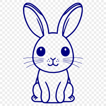 A digital illustration of a rabbit sitting on its haunches, suitable for vector graphics and clip art.