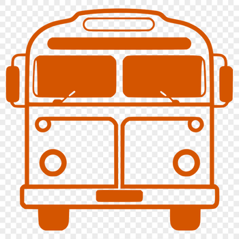 A stylized illustration of a bus, suitable for vector graphics and design projects.