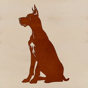 A sitting Great Dane dog in vector format.