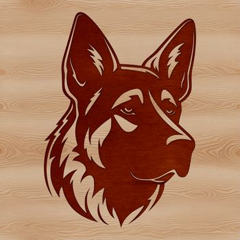 An SVG vector graphic of a German shepherd animal profile, suitable for various design purposes.
