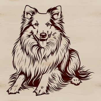 A small to medium-sized dog breed with a thick coat, lying down in a relaxed pose.