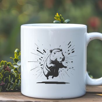 A digital illustration of a South American rodent, the capybara, in vector format.