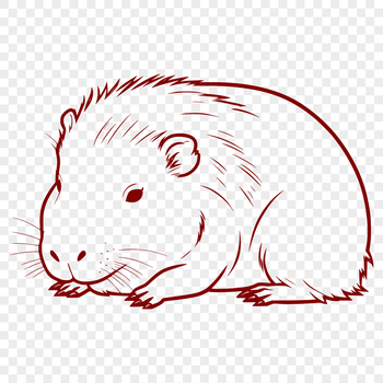 A close-up illustration of a capybara's face, showcasing its distinctive features.