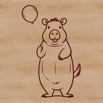 An SVG graphic representation of a capybara, suitable for use in designs and crafts.