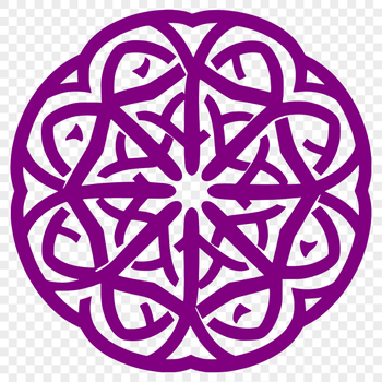 An ornate Celtic design with interlocking lines and geometric patterns.