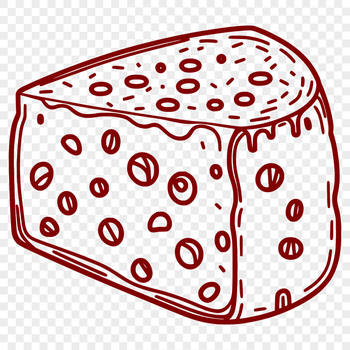 A high-quality illustration of a wedge of cheese in vector format.