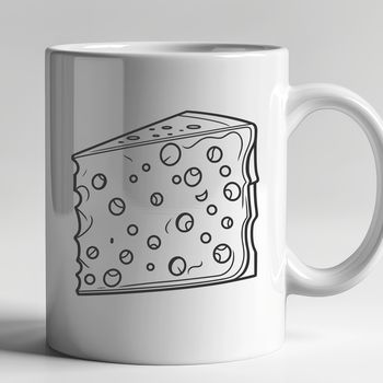 A vector illustration of a slice of cheese in various styles.