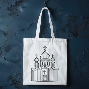 Vector graphic representation of a classic Eastern Orthodox church design.