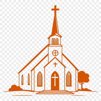A detailed illustration of a church architecture in vector format.