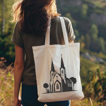 A stylized illustration of a Protestant church architecture, suitable for vector graphics design.